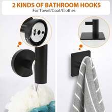 5pcs Stainless Steel Bathroom Hardware Set With Drilling Installation, Including Towel Rail, Toilet Paper Holder, Towel Rack And Bathroom Towel Bar, Easy To Install And Suitable For Combination, Space-Saving Design, Multicolor Optional, Modern Minimalist Style - Black - View 9