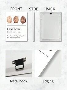 1 件咖啡时光墙面艺术海报，咖啡豆帆布印刷，家居装饰，适用于咖啡店、办公室、厨房，3 种尺寸可选，带框，可直接悬挂。 - 彩色 - 查看 5