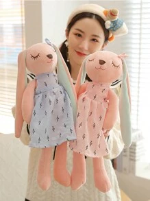 1pc 33/43cm Kawaii Long Ears Rabbit Plush Toys Lovely Sleeping Bunny Wearing Skirt Dolls Stuffed Soft Animal Appease Toy Lovely Birthday & Christmas Decor Gifts