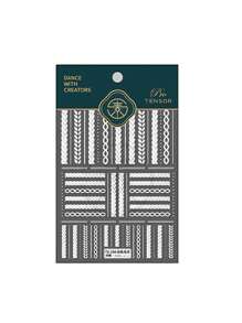 1 Sheet 5D Nail Sticker Elegant Sweater Pattern Adhesive Sticker Decals Decoration Nail Stickers DIY