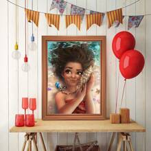 成人 Diy 鑽石繪畫套件,卡通公主 5d 鑽石藝術品,適合初學者,圓形全鑽石馬賽克藝術,完美的家居牆壁裝飾和節日禮物,尺寸:30.48 厘米 X 40.64 厘米,公主女孩主題 - 彩色 - 查看 2