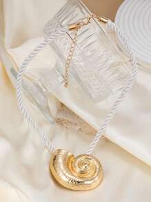 1條時尚、獨特且極簡主義的蝸牛形吊墜項鍊,適用於女性 - 彩色 - 查看 2