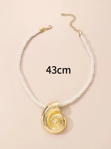 1條時尚、獨特且極簡主義的蝸牛形吊墜項鍊,適用於女性 - 彩色 - 查看 3