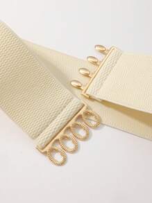 Simple And Versatile Double-buckle Elastic Waistband For Daily Coat And Dress Matching - Black - View 3