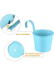 3pcs/Set Random Color Iron Hanging Planters, Small Size For Outdoor Garden Potting - Multicolor - View 10