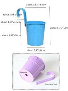 3pcs/Set Random Color Iron Hanging Planters, Small Size For Outdoor Garden Potting - Multicolor - View 4