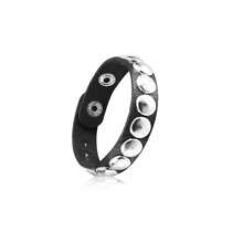 Yanxyad 1 Piece Spiked Studded Bracelet Black Leather Rivet Punk Bracelet Cuff Wrap Bangle Snap Button Metal Wristband For Men