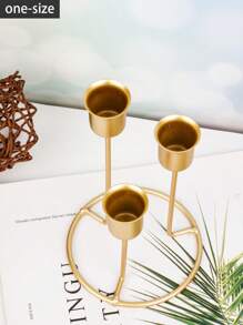 1件/1套金属烛台/烛台，优雅的铁质电镀抛光烛台，奢华北欧风格，适用于餐桌中心装饰、婚礼餐桌装饰、派对餐桌中心装饰。为餐厅和办公桌营造浪漫氛围。婚礼餐桌中心装饰，活动的完美之选 - 金色 - 查看 9