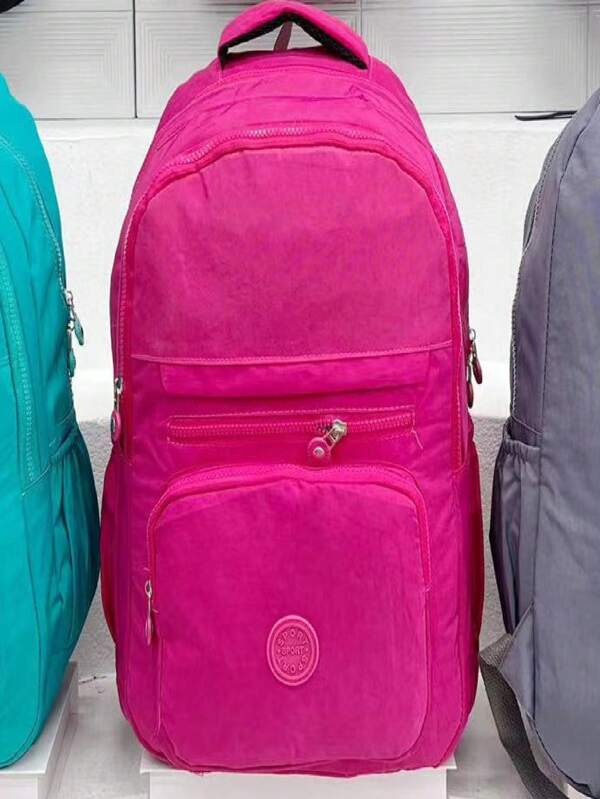 Mochila grande Casual Moda Nylon Pano Escolar Feminina Leve Tactel