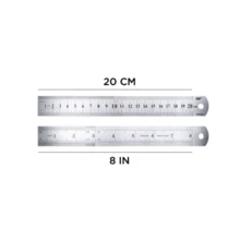 REGLA METÁLICA DE ACERO INOXIDABLE 20CM MEXICOPAPER - Plateado - Ver 1