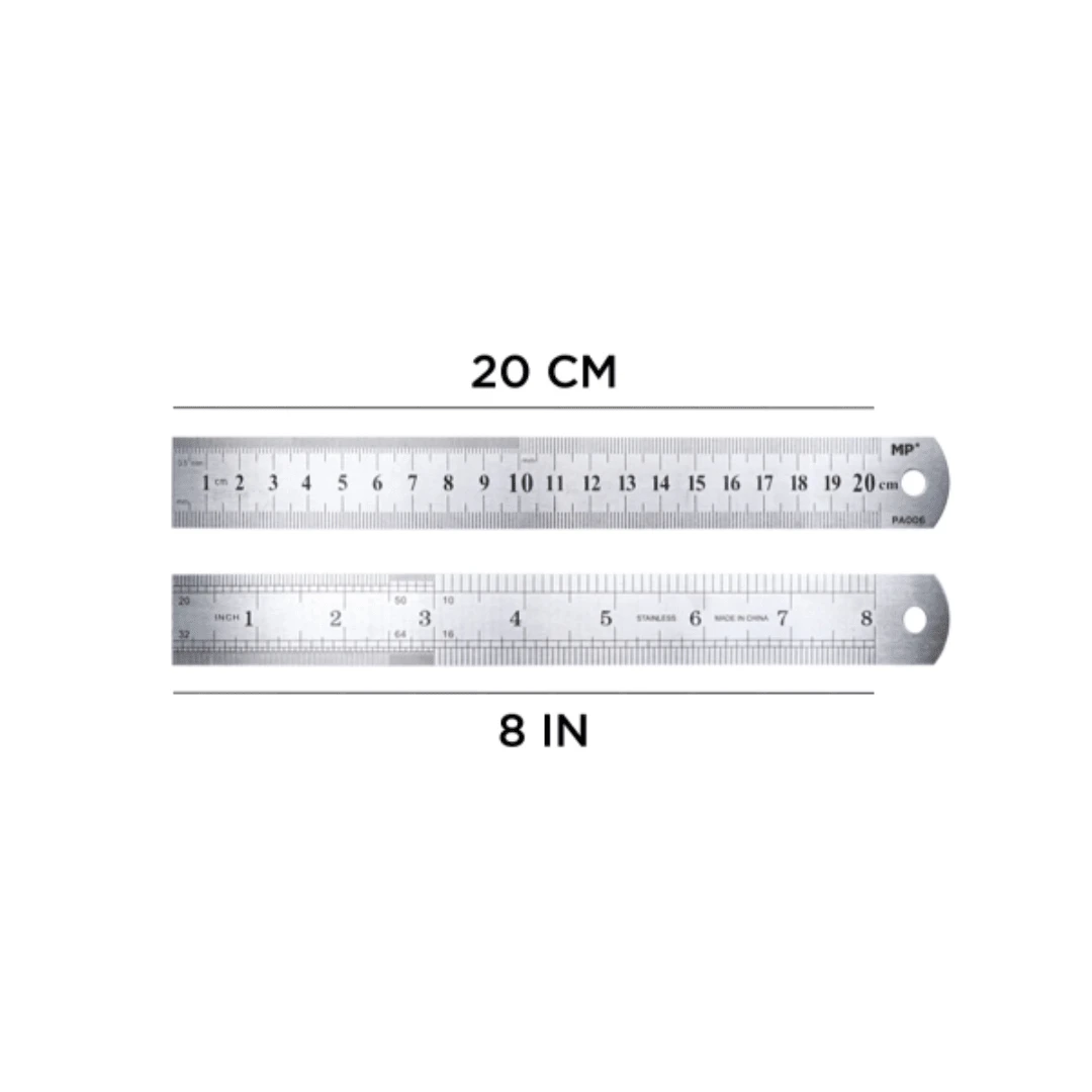REGLA METÁLICA DE ACERO INOXIDABLE 20CM MEXICOPAPER - Plateado - Ver 1