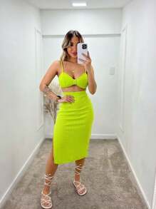 Women Two-piece Outfits - 綠色 - 查看 2