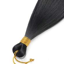 HONG SHI JIA Synthetic Bone Straight Braiding Bulk Crochet Braids Hair 24Inches Pre Stretched Braiding Hair For Box Braids Hair Extensions - Black - View 2