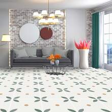 1卷 40cm*3m 加厚pvc自粘地磚地磚,地中海風格馬賽克設計,適用於廚房、浴室和陽台地面裝修,多種顏色可選 - 米色 - 查看 7