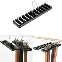 Tie Belt Hanger Wardrobe Closet Belts Scarf Hanging Organizer Rotating Slots Storage Holder Rack Hook Bedroom Home Items - Black - View 2