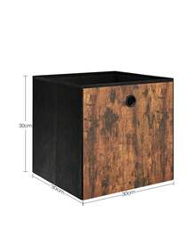 HaluPeit Storage Cubes, 30cm Foldable Cube Storage Container With Handles, Set Of 6, Closet Organizer For Shelves, Rustic Brown/Gray/Black - Rust Brown - View 7