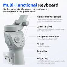 AXNEN TOKQI M01 Gimbal Stabilizer For Smartphone, 3-Axis Stabilization, With Tripod, Built-In Fill Light, Portable & Foldable, Smart Tracking Phone Stabilizer, Video Recording, Vlogging Stabilizer