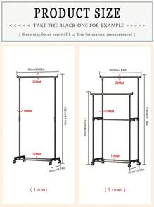 1pc White Multi-Purpose Thickened Steel Clothing Rack, Sturdy And Durable, Elegant Appearance, Essential For Life, Single & Double Pole Option, Suitable For Hanging Clothes, Pants, Bags, Scarves, Shoes, Storage Containers And Other Small Items - White - View 2