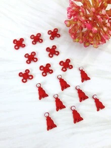 16pcs/set Chinese Knot Red Nail Art Decorations - Red - View 3