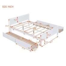 MERAX Full Size Wood Platform Bed With 4 Drawers And Streamlined Headboard & Footboard - 白色 - 查看 3