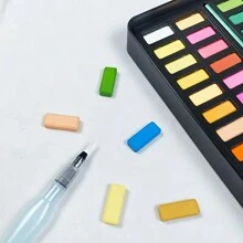 48 Colors Solid Watercolor Paint Set, Portable Diy Painting Suit, Recommended For Artists And School Painting. - Black - View 5