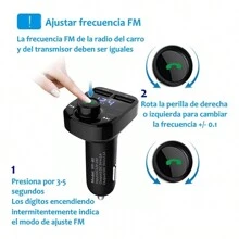 Transmisor Receptor De Audio Estéreo Fm Bluetooth Mp3 P/auto Accesorios Electrónicos para Coches - Negro - Ver 6