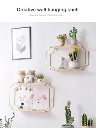 1pc Wall Mounted Shelf, Decorative Wall Rack For Living Room, Dining Room