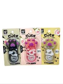 Cinta corrector Grande 1 pieza en forma de huella gato 20 metros - color al azar - Multicolor - Ver 1
