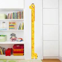 1pc 170cm Cartoon Giraffe Height Measurement Wall Sticker For Children's Room, Nursery, Kids' Growth Chart, Home Decor - Yellow - View 2