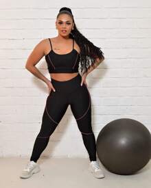 Women Two-piece Outfits - 玫紅色 - 查看 4