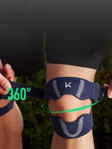 Knitted Breathable Dual-purpose Patellar Strap Equipment For Running, Fitness, And Exercise - Blue - View 1