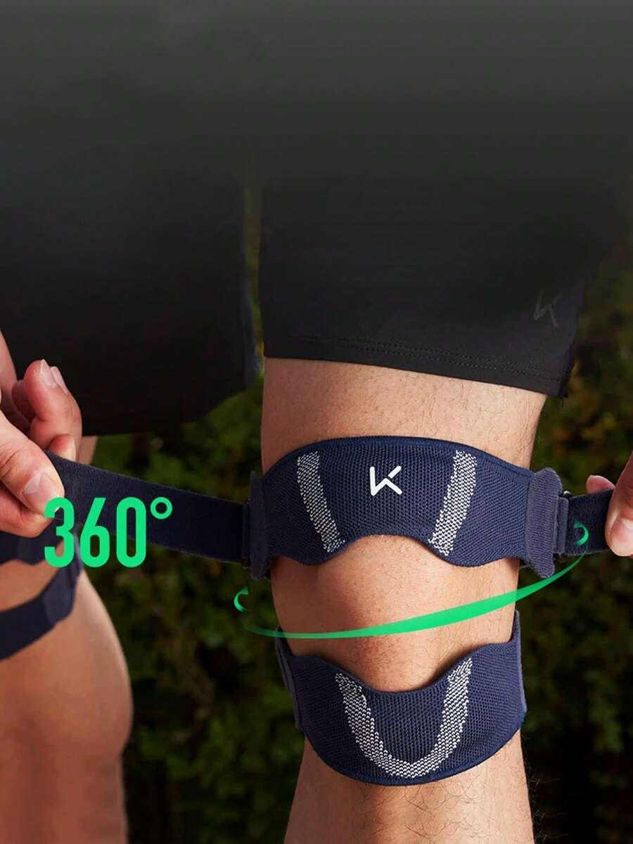 Knitted Breathable Dual-purpose Patellar Strap Equipment For Running, Fitness, And Exercise - Blue - View 1