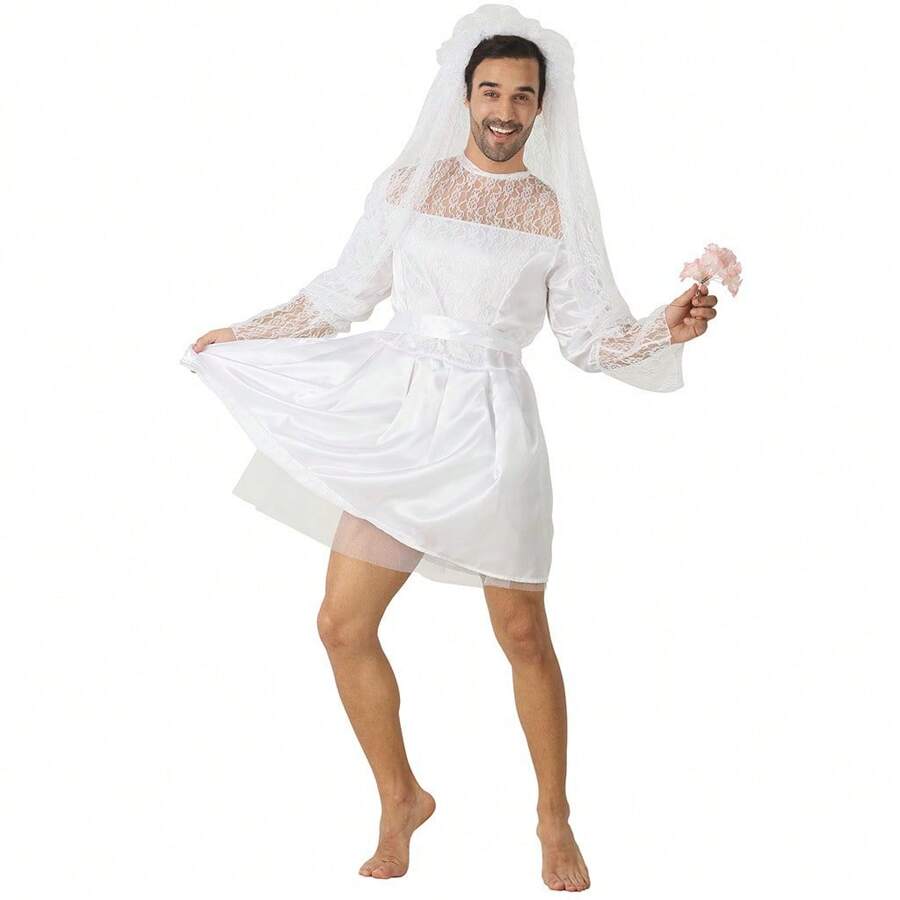 Men's Cross-Dressing Role-Playing Party Costume For Festivals And Stage Performances - White - View 1