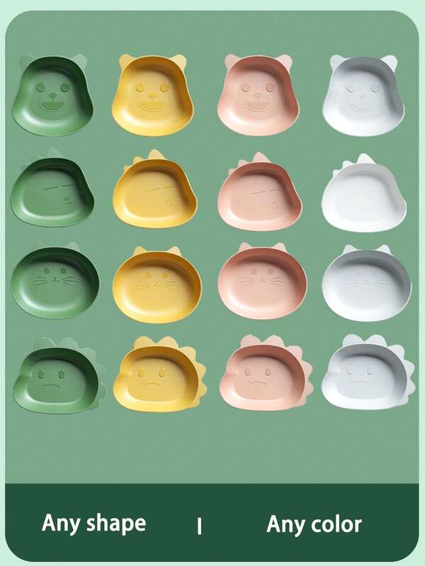 1pc Cute Children's Dish Plate, Bone Plate, Fruit Plate, Various Colors & Shapes Available