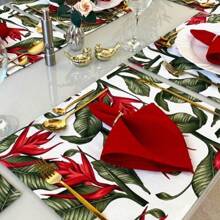 Jogo Americano Flores 06 Lugares Mesa Posta Decoração