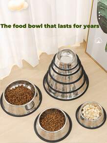 Ciotole Per Cani In Acciaio Da 1 Pezzo, Piatti Per Cani Ciotola Per Gatti Acqua E Cibo Con Base In Gomma Per Cani Di Piccola/media/grande Taglia, Gatti, Cuccioli Di Coniglio E Gattini