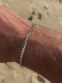 Vòng Tay Chuỗi Nam - Bạc - Xem 1