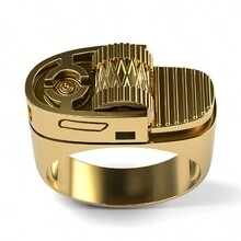 Nuevo Anillo Personalizado con Forma de Encendedor Creativo, Joyería - Plateado - Ver 5