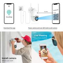 ANRAN Bewakingscamera, wifi, 2 K 3 MP HD nachtzicht, intercomfunctie, geluidsalarm, bewegingsdetectie, 360 buitencamera, draadloos, IP-camera met projector, 2,4 GHz WiFi, P2, wit