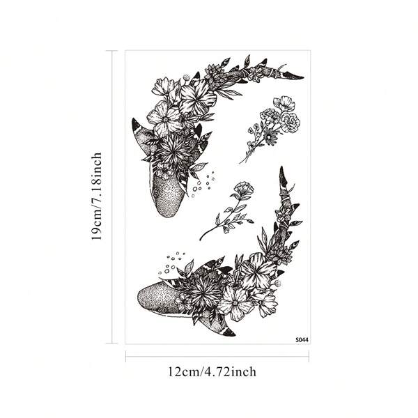 4 Half Arm Temporary Tattoos Sleeve Tattoos Waterproof Realistic Long