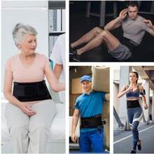 1pc Back Braces For Lower Back With 5 Stays, Breathable Back Support Belt For Men/Women For Work , Anti-Skid Lumbar Support Belt With Mesh - Black - View 7