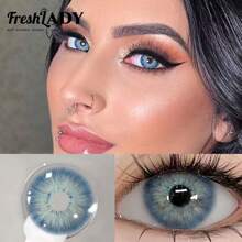 FRESH LADY Random Color Giveaway Freshlady Antarctic Blue Colored Contact Lenses 1 Year Disposable - Blue - View 2