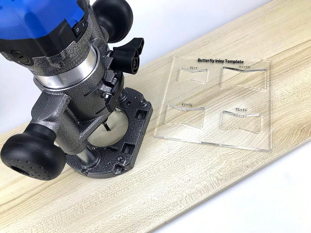 Single Piece 4 hole Butterfly Inlay Template Acrylic Slotting Joint