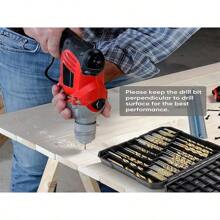 99件附不同尺寸hss鑽頭的扭力鑽頭組,可鑽穿金屬,木材,塑料,適用於各種鑽孔過程,有助於清理碎屑並減少摩擦與產生熱量,更可保證鑽頭的快速與便捷更換,適用於各種場景 - 金色 - 查看 9