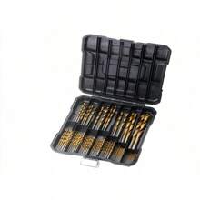 99件附不同尺寸hss鑽頭的扭力鑽頭組,可鑽穿金屬,木材,塑料,適用於各種鑽孔過程,有助於清理碎屑並減少摩擦與產生熱量,更可保證鑽頭的快速與便捷更換,適用於各種場景 - 金色 - 查看 3