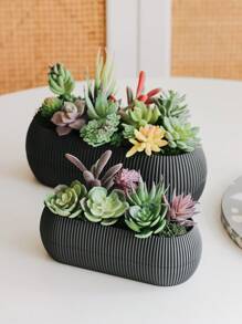 2/5/10 piezas Plantas suculentas artificiales - Plantas falsas de primera calidad - Suculentas con doble flocado - Cactus con textura realista - Plantas suculentas con rostro - Mini suculentas falsas - Decoración con plantas con rostro, Día de San Valentín, Regalo