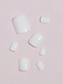100 piezas, Consejos de uñas de acrílico cuadradas cortas de color blanco para uñas de los pies, puntas de uñas postizas de acrílico cortas, consejos artificiales para manicura con caja, 10 tamaños de uñas para hacer sus uñas en casa, suministros de uñas uñas falsas uña falsa uña acrílica