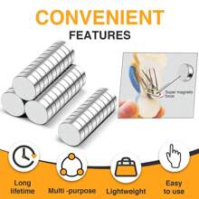 10/20pcs 10x3mm Small Round Refrigerator Magnet For Whiteboard, Multi-purpose Micro Neodymium Office Magnet For Craft, Fridge - Silver - View 8