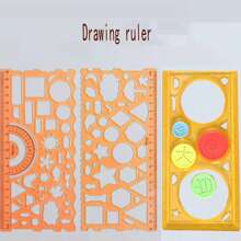 1 pieza Juego de reglas mágicas para dibujo de niños, plantilla multifuncional, paquete y patrón aleatorios, reglas - Multicolor - Ver 10