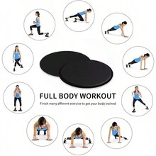 適用於腿部、腹部和瑜伽運動的滑動盤 - 黑色 - 查看 4